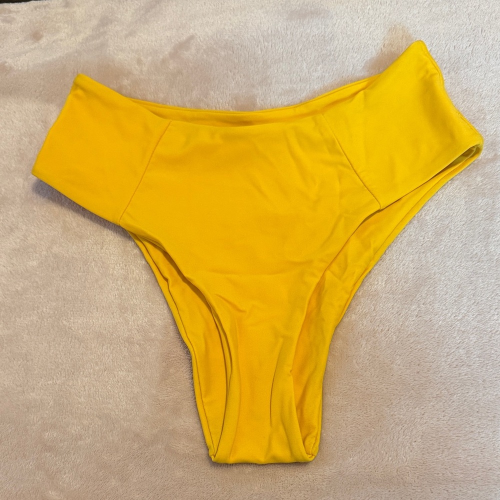 Yellow High-Waisted Bikini Bottom